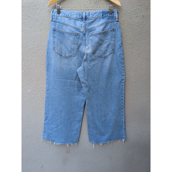 Abercrombie & Fitch Crop Wide Leg Jeans Womens 30/10 Blue High Rise - Picture 4 of 7